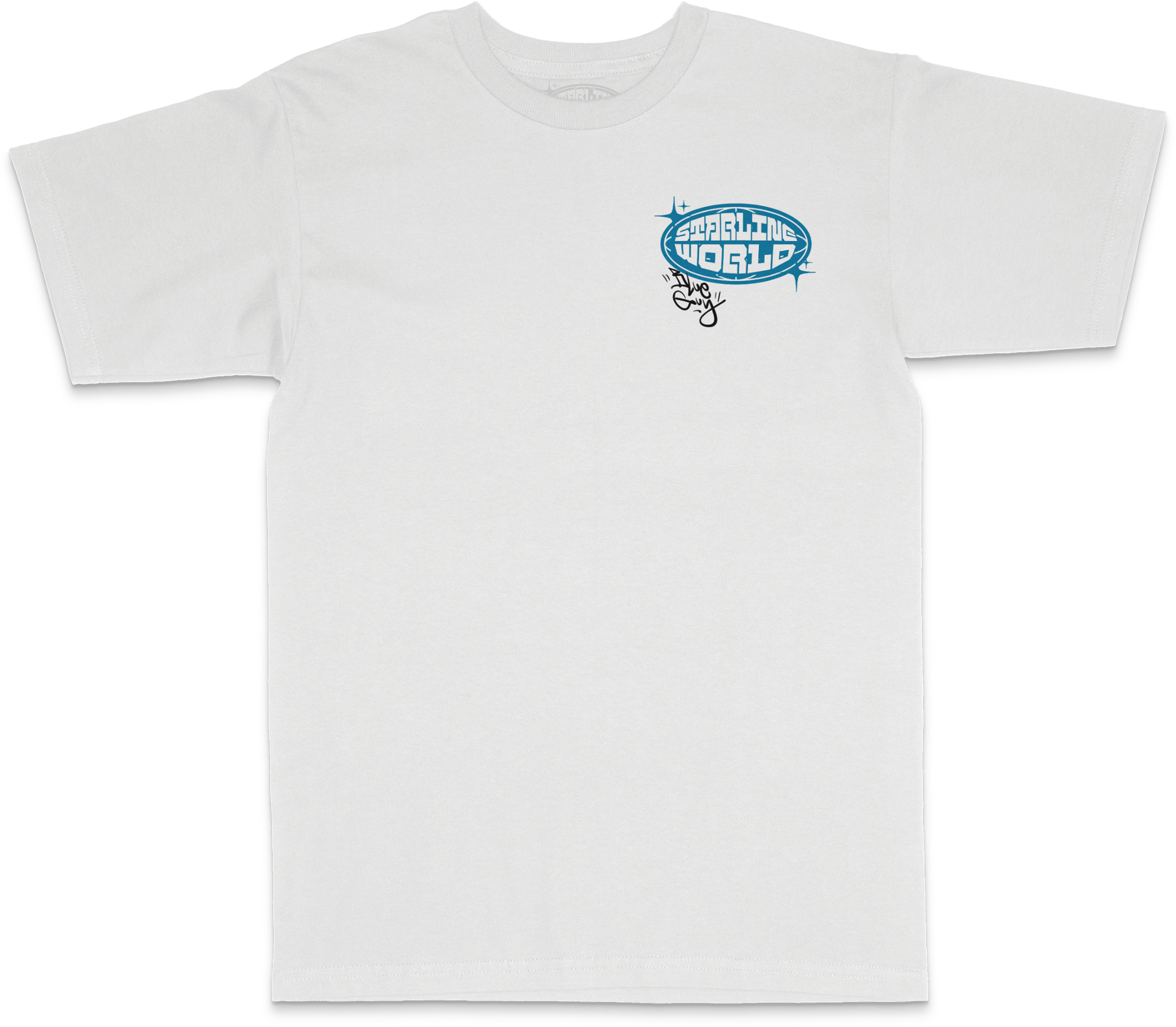 StarlineWorld (White-BlueGuy) Tee