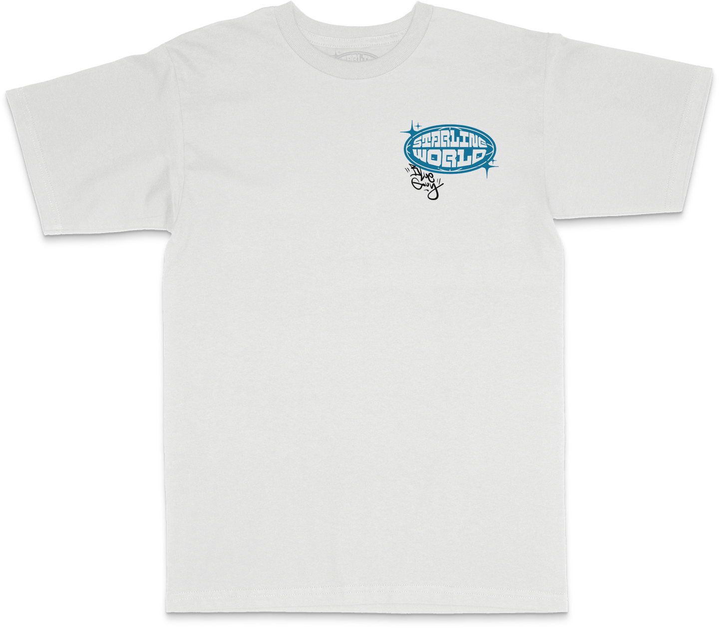 StarlineWorld (White-BlueGuy) Tee