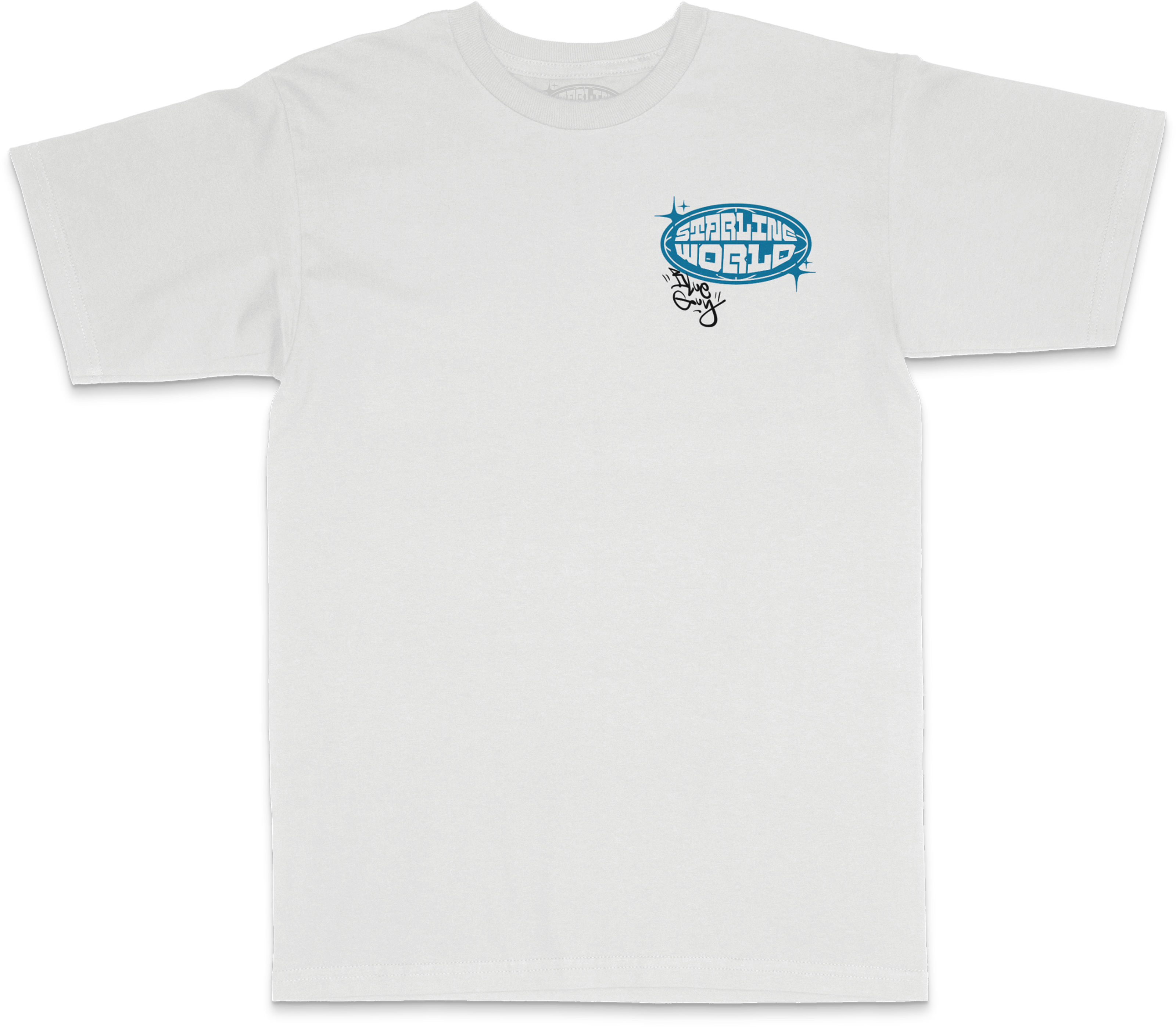 StarlineWorld (White-BlueGuy) Tee